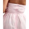 Women's Organza Flower Strapless Dress, Light Pink - Dresses - 2