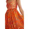 Women's Floral Isla Silk Twill Dress, Orange Garden - Dresses - 2