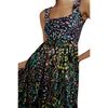Women's Floral Isla Silk Twill Dress, Night Garden - Dresses - 1 - thumbnail