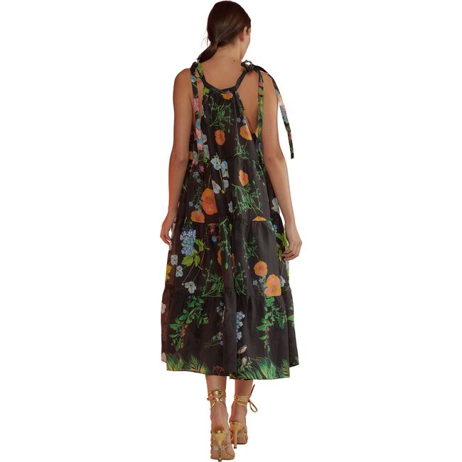 Women's Layla Linen Gathered Halter Neck Dress, Black - Dresses - 3
