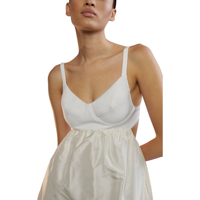 Women's Bonded Cutout Midi Dress, White - Dresses - 3
