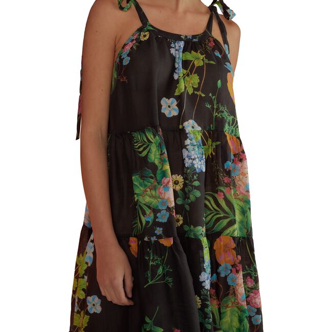 Women's Layla Linen Gathered Halter Neck Dress, Black - Dresses - 4