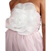 Women's Organza Flower Strapless Dress, Light Pink - Dresses - 3