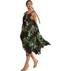 Women's Layla Linen Gathered Halter Neck Dress, Black - Dresses - 5
