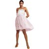 Women's Organza Flower Strapless Dress, Light Pink - Dresses - 4