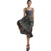 Women's Floral Isla Silk Twill Dress, Night Garden - Dresses - 4