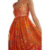 Women's Floral Isla Silk Twill Dress, Orange Garden - Dresses - 5