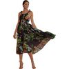 Women's Layla Linen Gathered Halter Neck Dress, Black - Dresses - 6