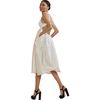 Women's Bonded Cutout Midi Dress, White - Dresses - 5