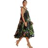 Women's Layla Linen Gathered Halter Neck Dress, Black - Dresses - 7