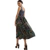 Women's Floral Isla Silk Twill Dress, Night Garden - Dresses - 5