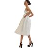 Women's Bonded Cutout Midi Dress, White - Dresses - 6