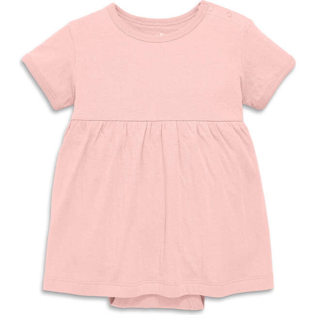 Pointelle Babysuit Dress, Flamingo