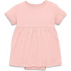 Pointelle Babysuit Dress, Flamingo - Dresses - 1 - thumbnail