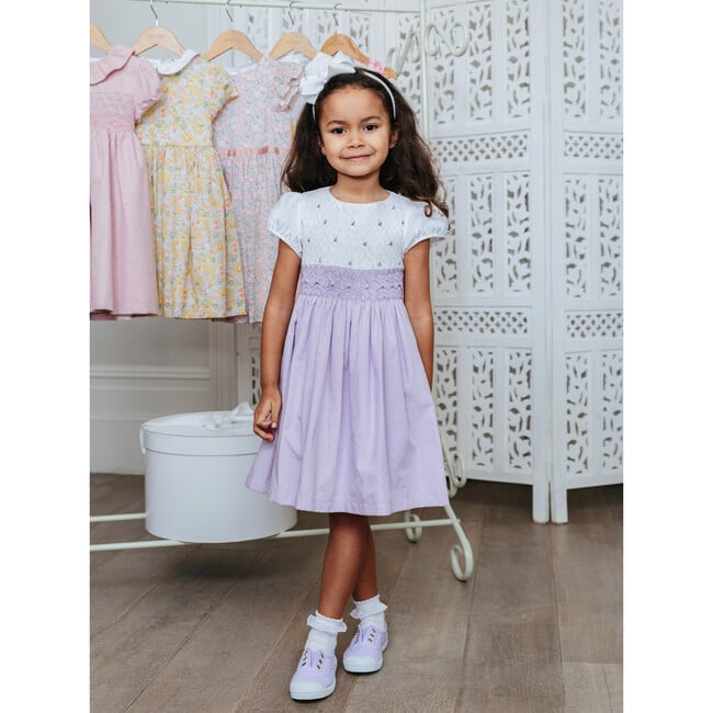 Rose Hand Smocked Dress, Lilac - Dresses - 2