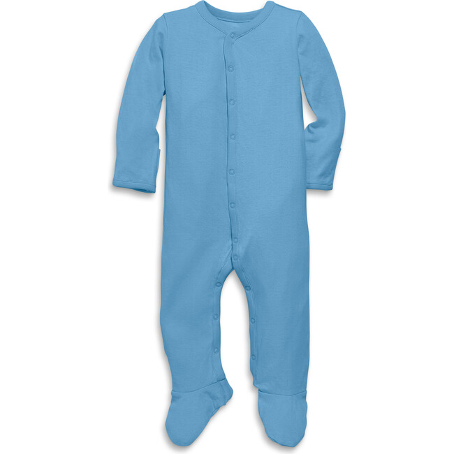 Baby Pointelle Snap Footie, Cornflower - Footie Pajamas - 1