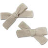 Skinny Ribbon Pigtail Bows, Oyster - Hair Accessories - 1 - thumbnail