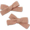 Skinny Ribbon Pigtail Bows, Pink - Hair Accessories - 1 - thumbnail