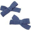 Skinny Ribbon Pigtail Bows, Blue - Hair Accessories - 1 - thumbnail