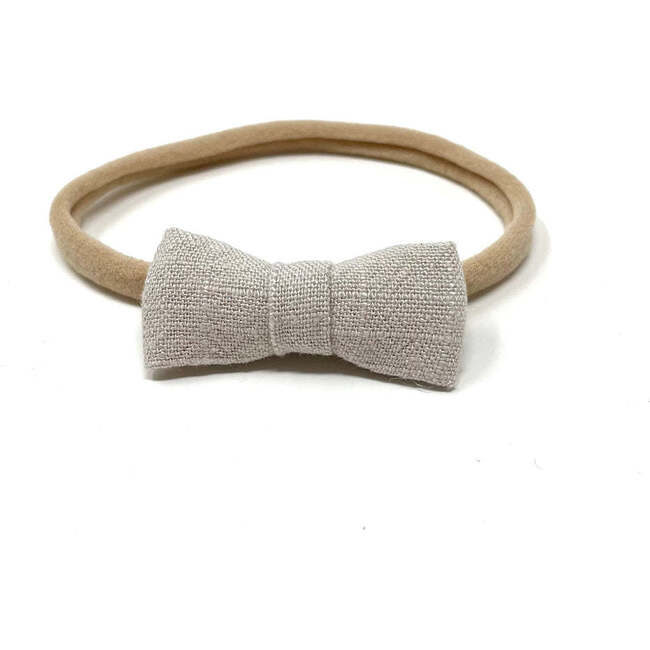 Itty Bitty Bow Baby Headband, Oyster - Hair Accessories - 1