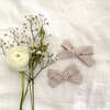Skinny Ribbon Pigtail Bows, Oyster - Hair Accessories - 3 - thumbnail