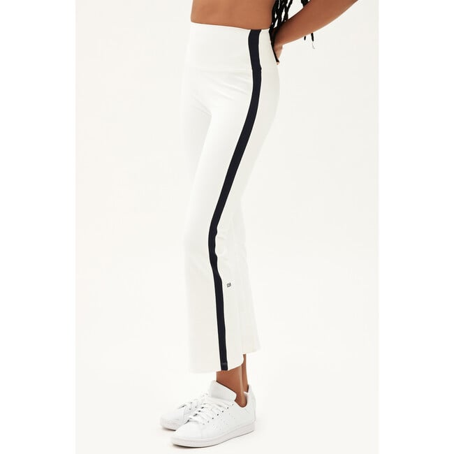 Women's Raquel High Waist Crop Flare Legging, White/ Indigo - Leggings - 2