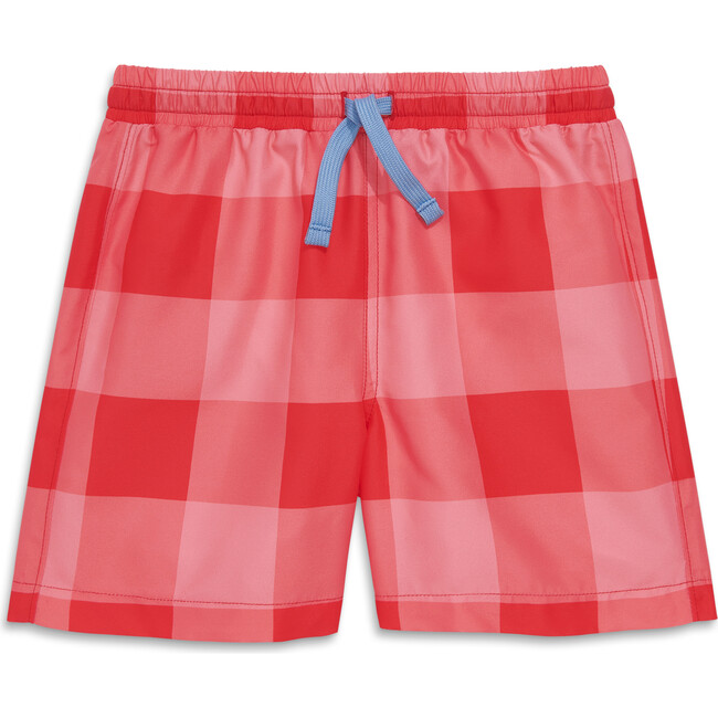 Swim Trunk In Gingham, Poppy Gingham
