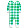 Baby Organic Zip Romper In Gingham, Green Apple Bold Mutlti Check - Pajamas - 1 - thumbnail