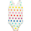 Swimsuit In Rainbow Dot, Ivory Rainbow Dot - One Pieces - 1 - thumbnail