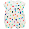 Baby Bubble Shortie In Rainbow Confetti Dot, White/Rainbow Confetti Dot - Rompers - 1 - thumbnail