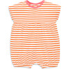 Baby Bubble Shortie In Stripe, Cantaloupe/White Stripe - Rompers - 1 - thumbnail