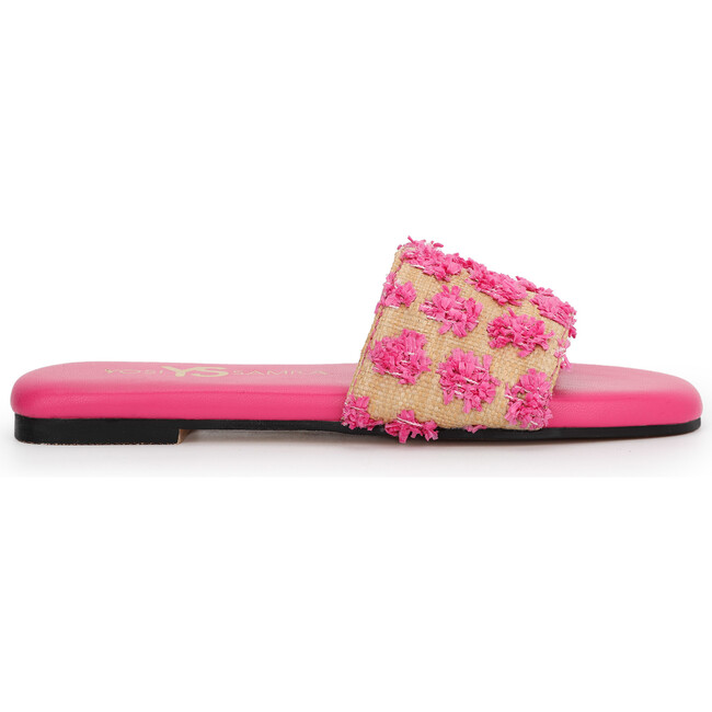 Miss Reese Slide, Pink Pom Raffia - Sandals - 1
