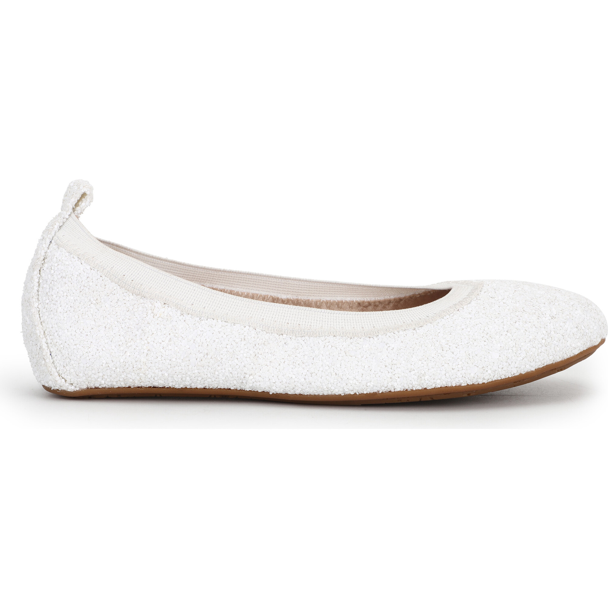 Miss Samara Ballet Flat, White Chunky Glitter - Flats - 1
