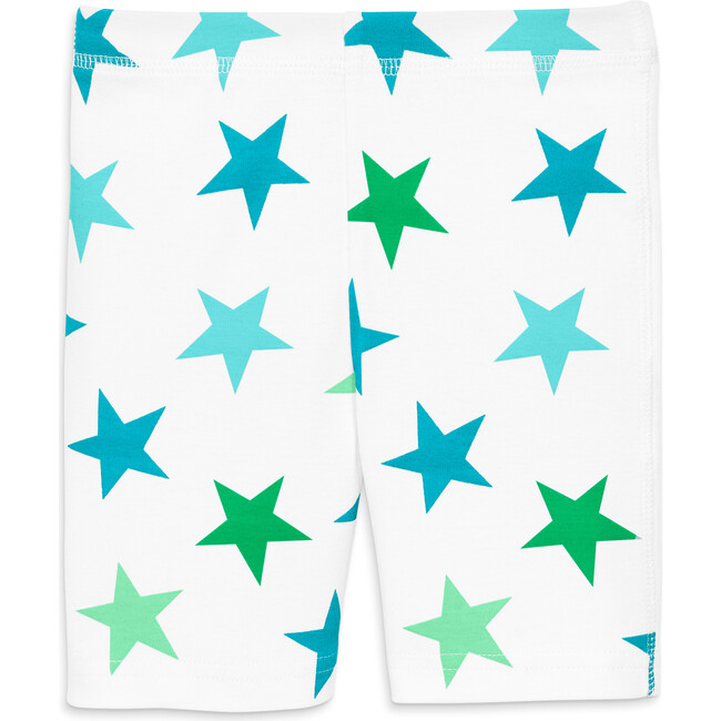 Kids Organic Pj Short In Cutout Star, Peacock Multi Star - Pajamas - 1