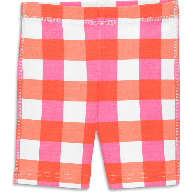 Kids Organic Pj Short In Gingham, Clementine Bold Multi Check - Pajamas - 1