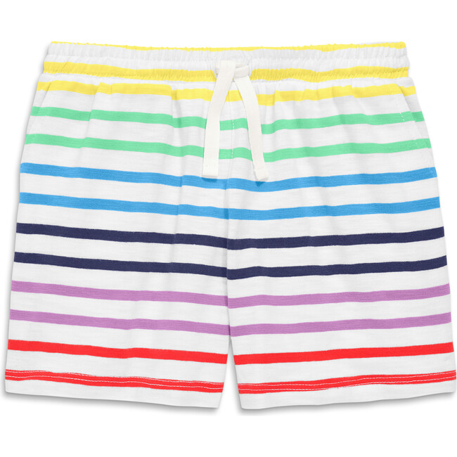Field Short In Rainbow Stripe, White/Double Rainbow Stripe - Shorts - 1