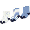 Crew Sock 3-Pack, Vintage Blue Mix - Socks - 1 - thumbnail