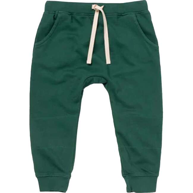 Classic Slim Sweatpants Reinforced Kness, Forest