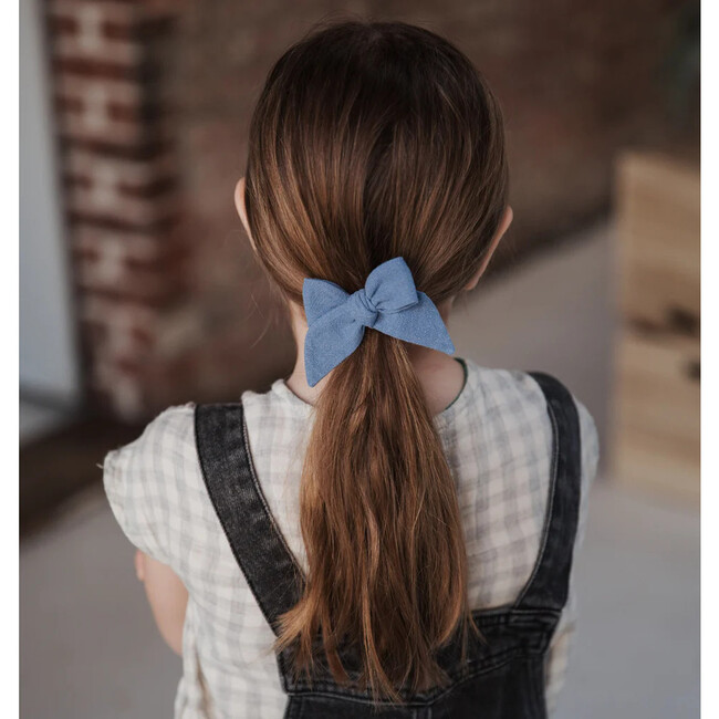 Baby Tied Bow, Blue - Hair Accessories - 2