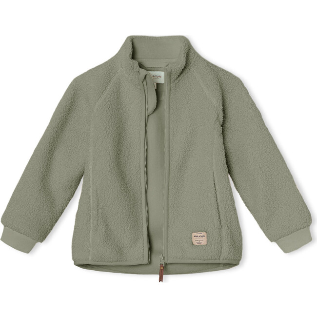 Recycled Cedric Teddy Fleece Zip Jacket, Vert - Fleece & Sherpa Jackets - 3