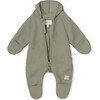 Recycled Adel Teddy Fleece Romper, Vert - Bunting - 3