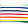 Kids Twin Fitted Sheet, White Double Rainbow Stripe - Sheets - 1 - thumbnail