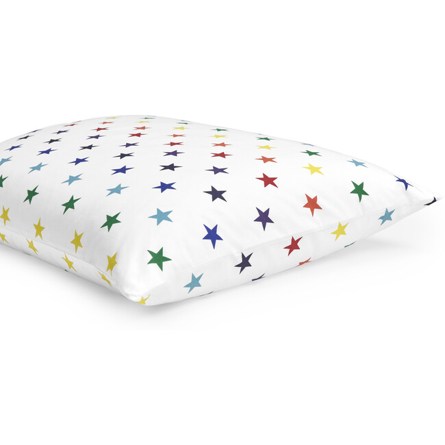Kids Pillowcase, White/Rainbow Star - Sheets - 1