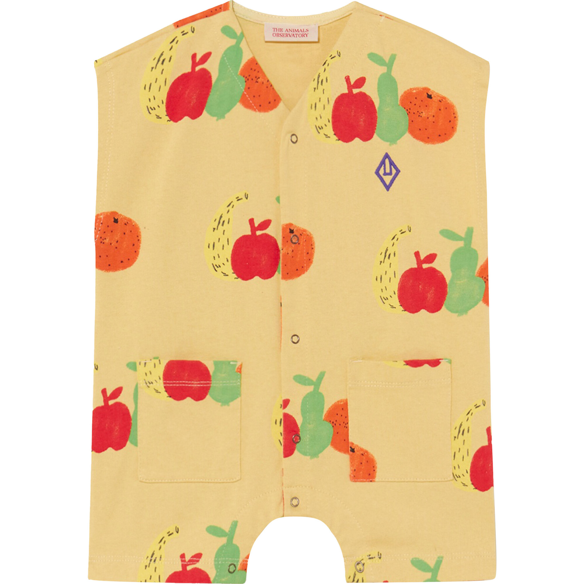 Fruits Ape Baby Jumpsuit, Yellow - Rompers - 1
