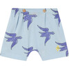 Birds Mole Baby Shorts, Blue - Pants - 1 - thumbnail
