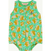 Flowers Butterfly Baby Jumpsuit, Green - Rompers - 1 - thumbnail