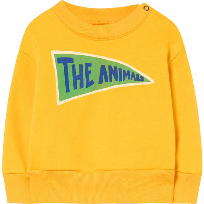 Flag The Animals Baby Sweatshirt, Yellow - Sweatshirts - 1