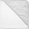 Hooded Towel & Wash Glove, Grey Gingham - Towels - 1 - thumbnail