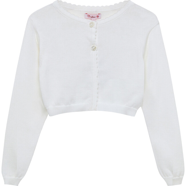 Sophie Cropped Cardigan, White