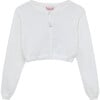 Sophie Cropped Cardigan, White - Cardigans - 1 - thumbnail